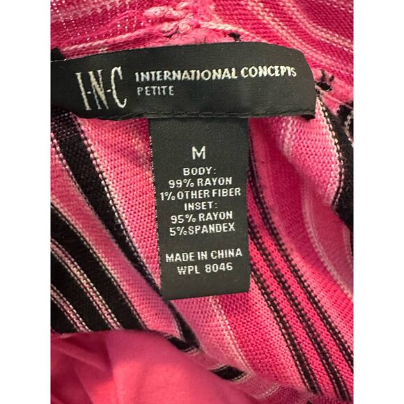 INC pink black stripes long sleeves sequin embellished knit top size M - Picture 6 of 9